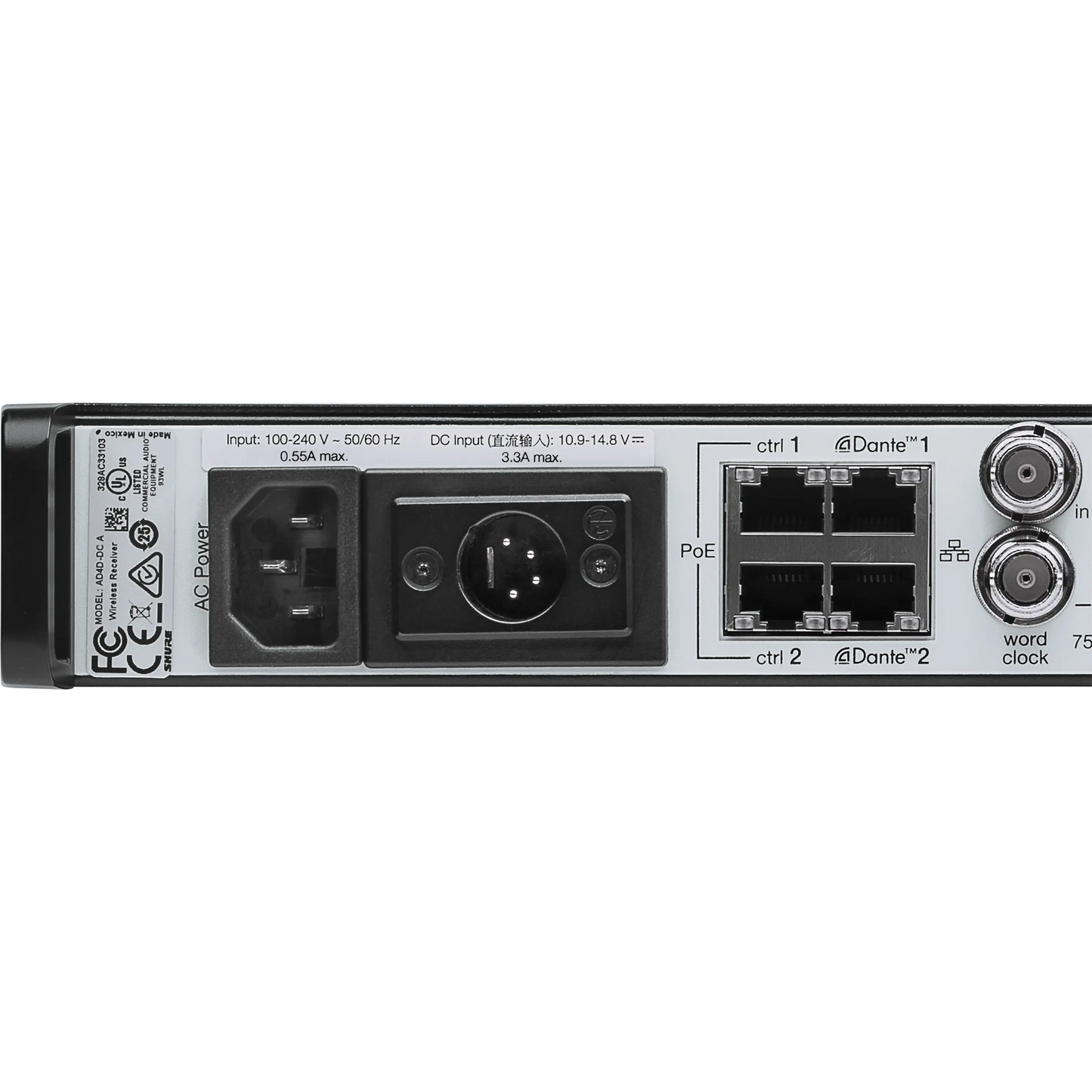 Shure AD4D Dual  Receiver with DC Power Supply