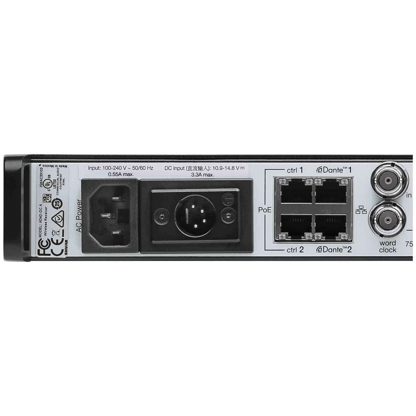 Shure AD4Q Quad Receiver with DC Power Supply