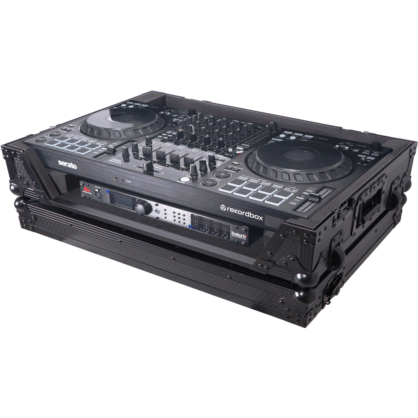 ProX XS-DDJFLX10WBL Flight Style Road Case For Pioneer DDJ-FLX10 or DDJ-GRV6 DJ Controller with 1U Rack Space Wheels