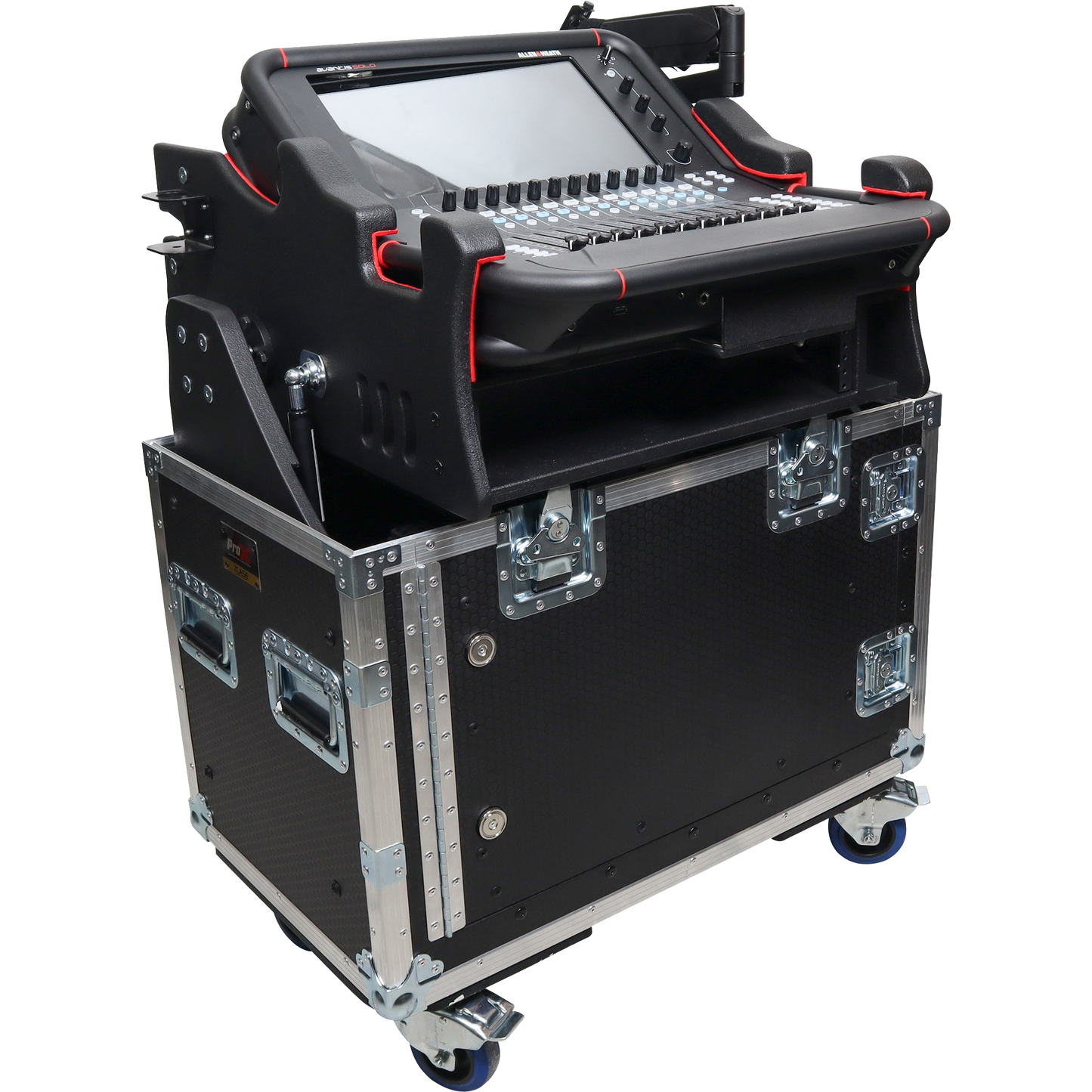 ProX Allen and Heath AVANTIS SOLO Flip-Ready Hydraulic Console Easy Retracting Lifting w/ 2U Rack Space Case by ZCASE